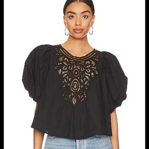 Free People Bardot Blouse in Black
